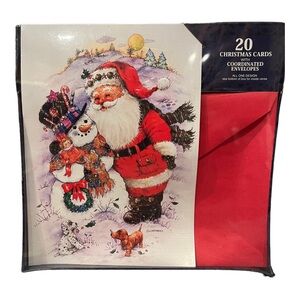 20 Santa Christmas Cards & Envelopes Boxed by Paper Magic